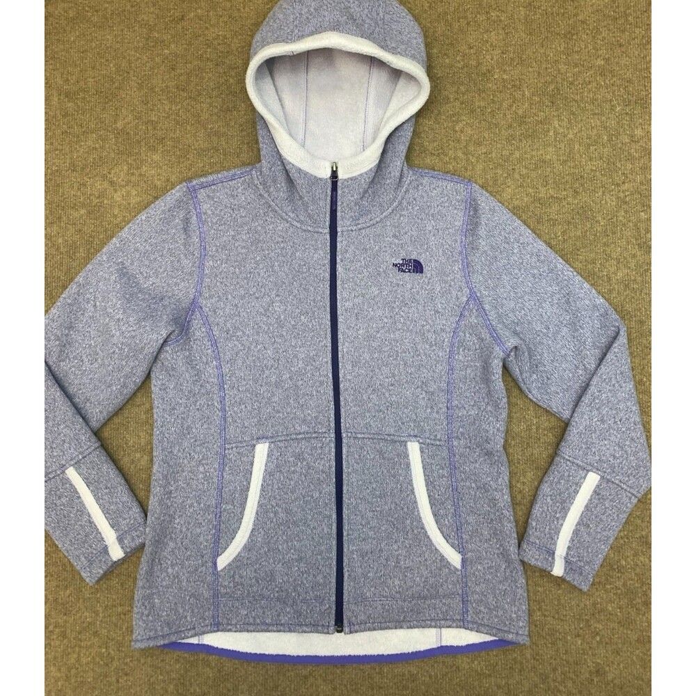 The North Face Jacket Womens M Hooded Tight Knit Fleece Fitted Zip-Up Pockets